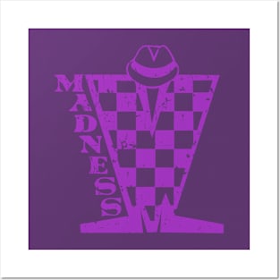 Madness Checkerboard HD - Distressed Purple Posters and Art